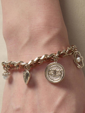 MUKTANK×SUN HUNTER Iris Coin PU Braided Rope Bracelet