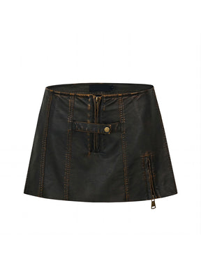 MUKTANK×WESAME Original Design A-Line Leather Pantskirt
