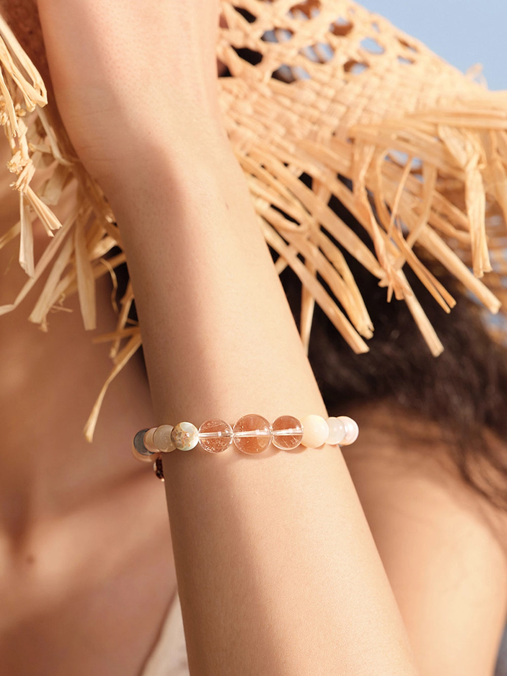 MUKTANK×SUN HUNTER“Fleeting Light”Aquamarine Moonlight Crystal Bracelet