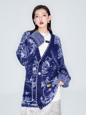 MUKZIN Linglong "Mandarin Duck" New Chinese-style Wool Oversized Cardigan