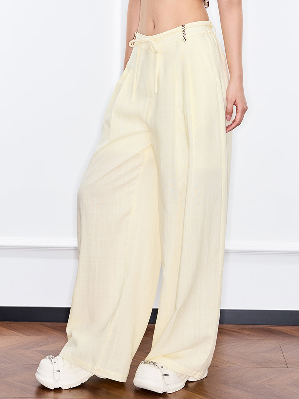 MUKZIN “Ode to the New Summer”Light Yellow New Chinese-style Trousers