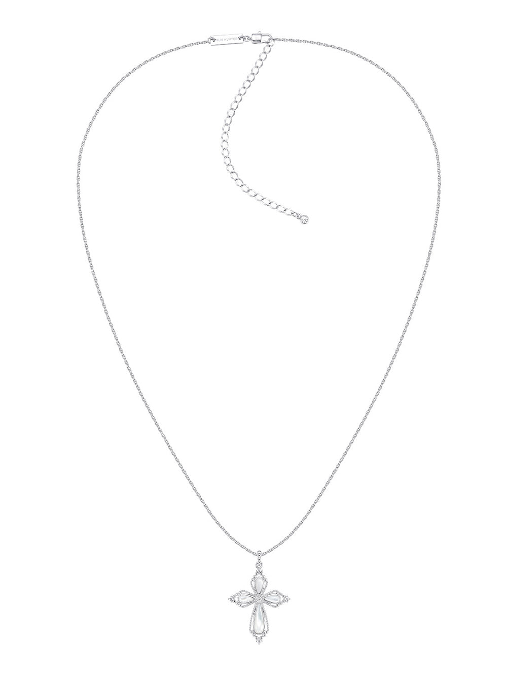 MUKTANK×SUN HUNTER Mother-of-Pearl Petal Cross Chain Necklace (L)