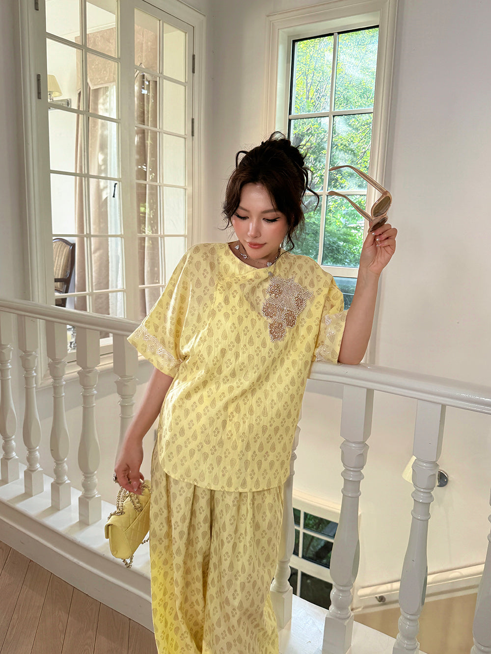 MUKZIN×Capsule Collection New Chinese-style intangible cultural heritage embroidery casual linen pant