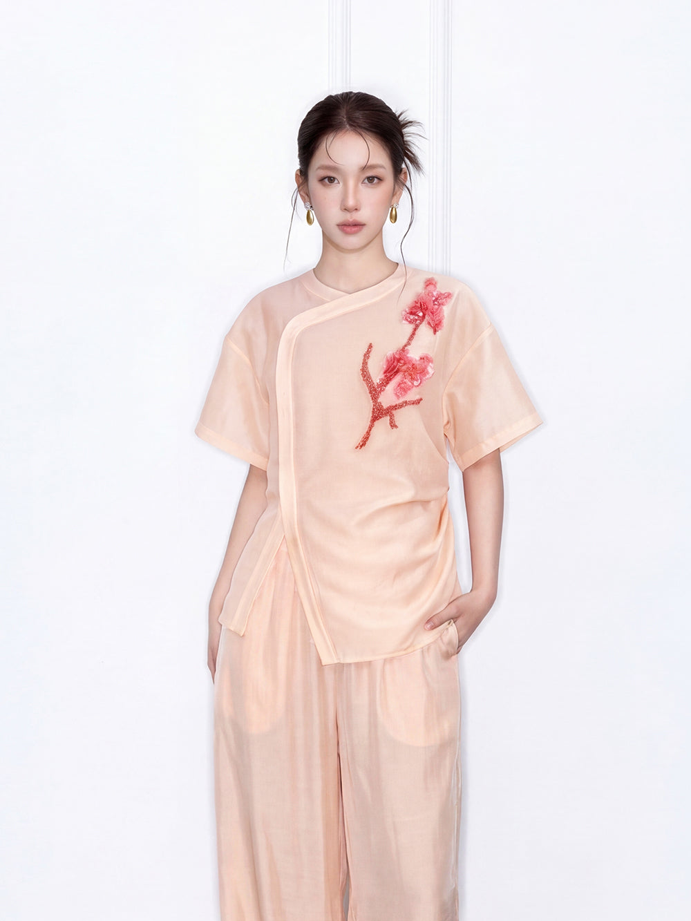 MUKZIN×Capsule Collection New Chinese-Style Top with Intangible Cultural Heritage Hand Embroidery