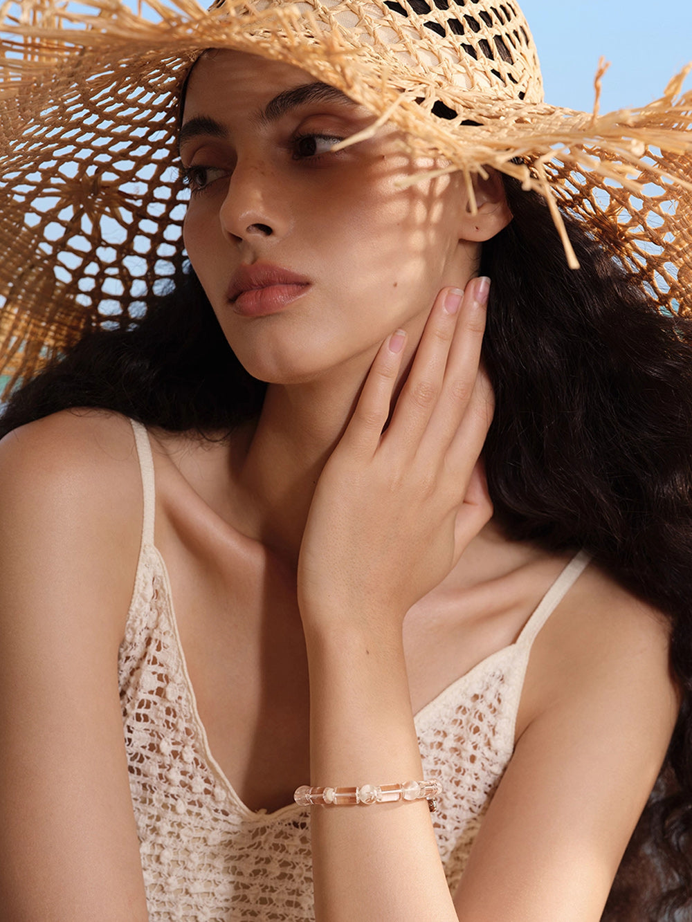 MUKTANK×SUN HUNTER“Fleeting Light”White Phantom Crystal Bracelet