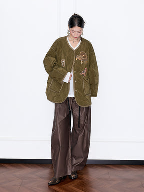 MUKZIN“Capsule Collection”Chinese Style Gilded Embroidery Oversized Silhouette Neo-Chinese Cotton Coat