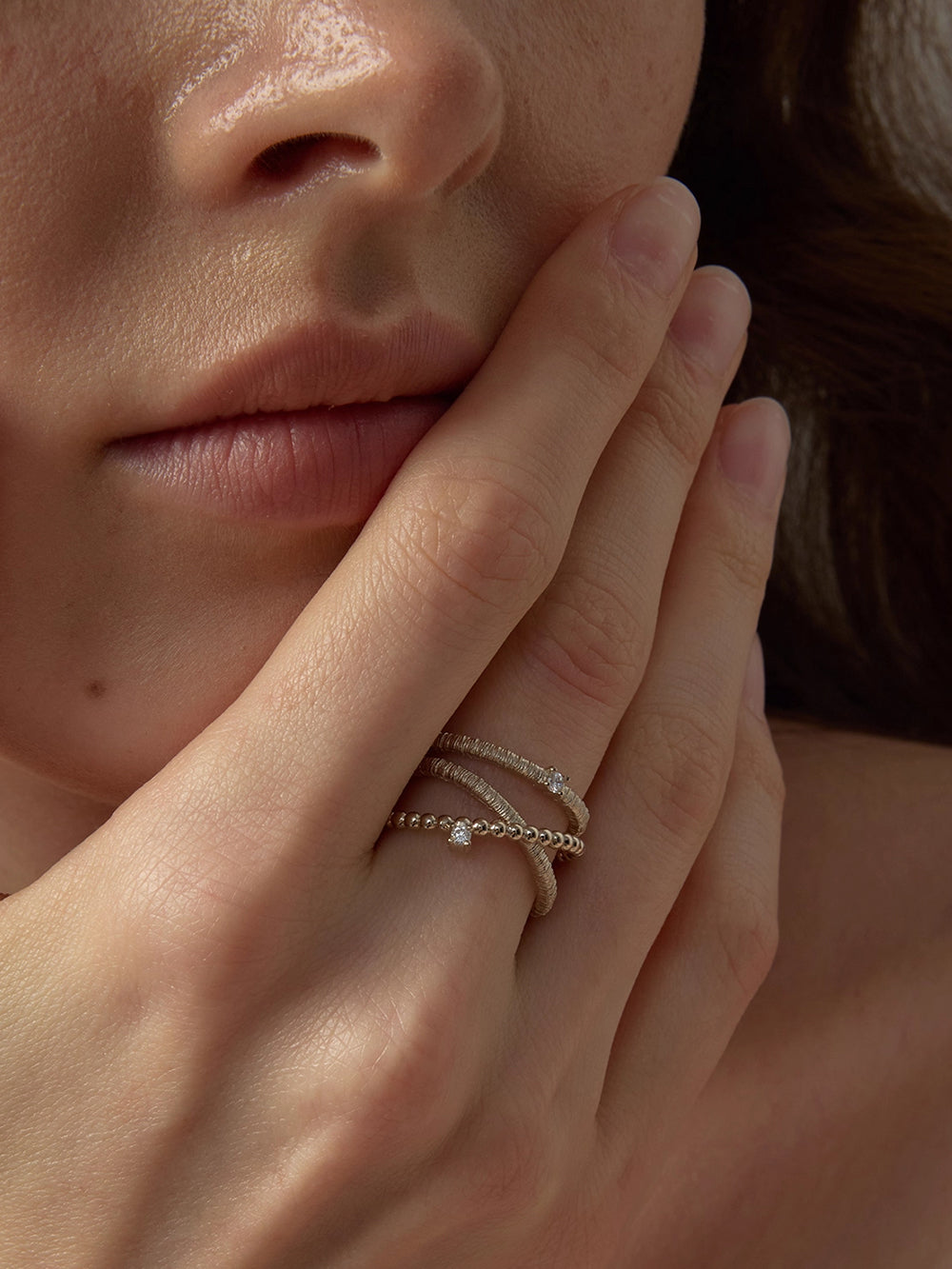 MUKTANK×SUN HUNTER Triple-Layer Wire-Wrapped Ring - S925 Silver