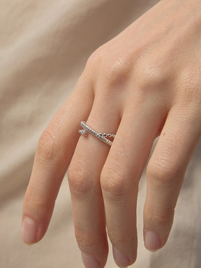 MUKTANK×SUN HUNTER Cross Wire-Wrapped Ring - S925 Silver