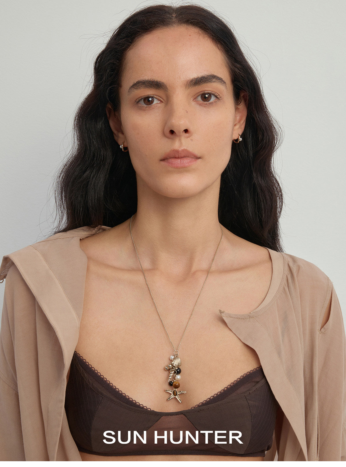 MUKTANK×SUN HUNTEROcean Bead Cluster Long Necklace