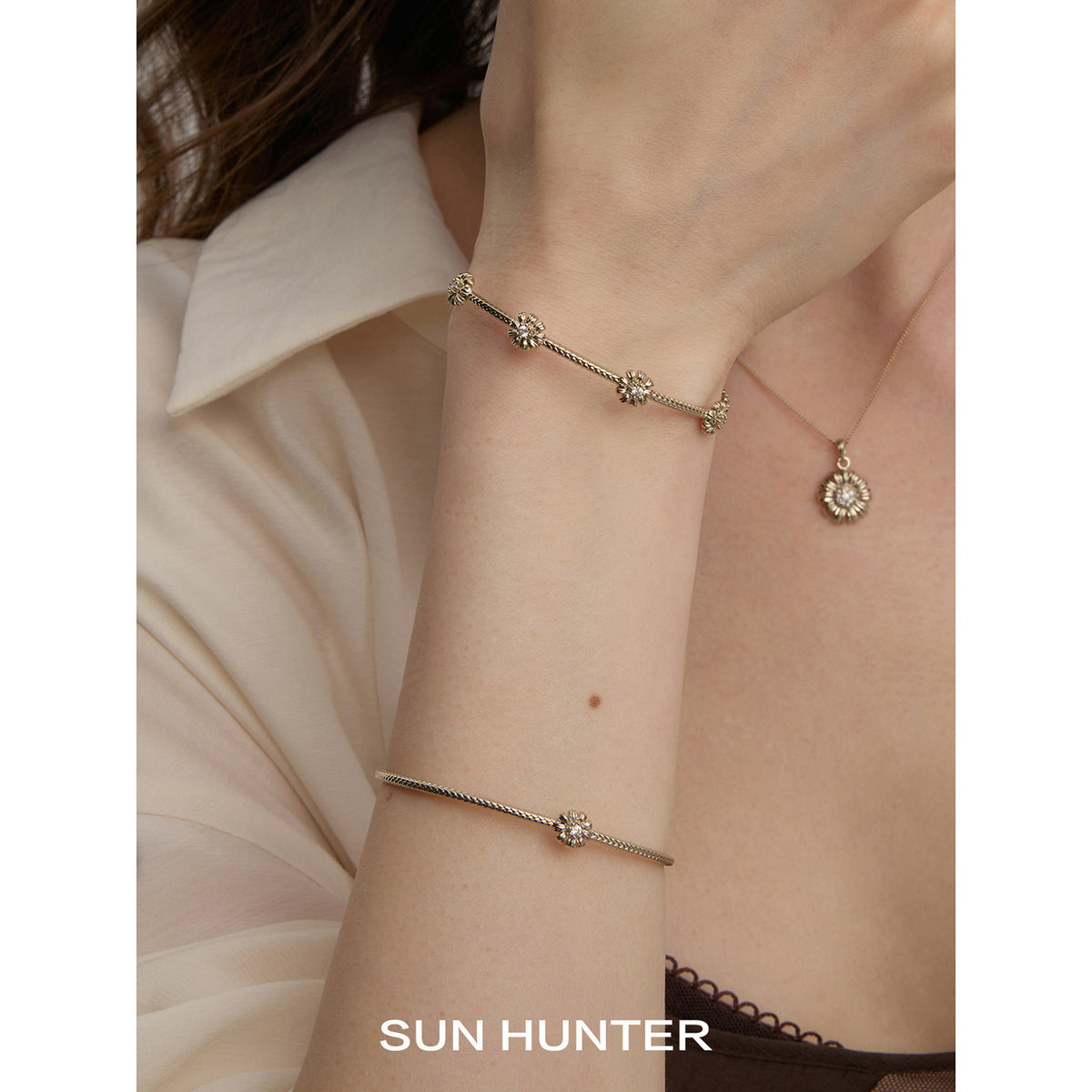 MUKTANK×SUN HUNTER Garden Single Daisy Bangle
