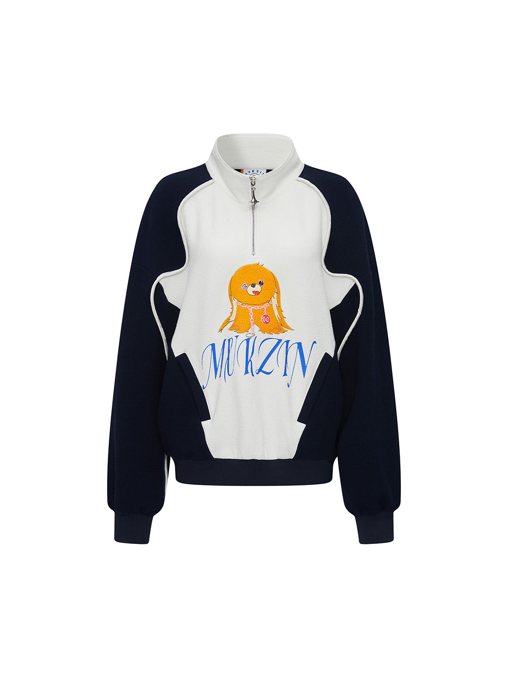 MUKZIN Linglong "Time Machine" Vintage Toy Printed Half-Zip Air Cotton Sweatshirt