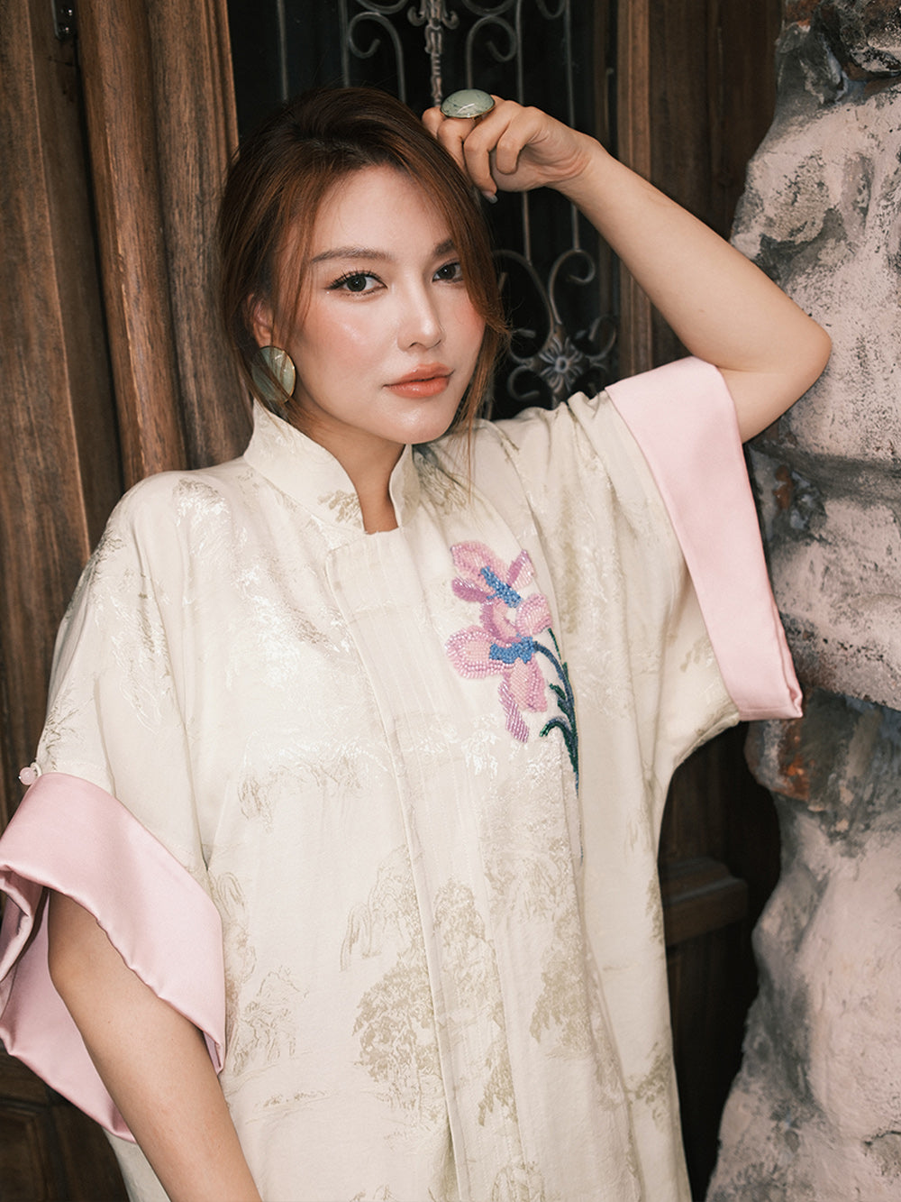 MUKZIN“Capsule Collection”Oriental Qipao - Style Brocade Top