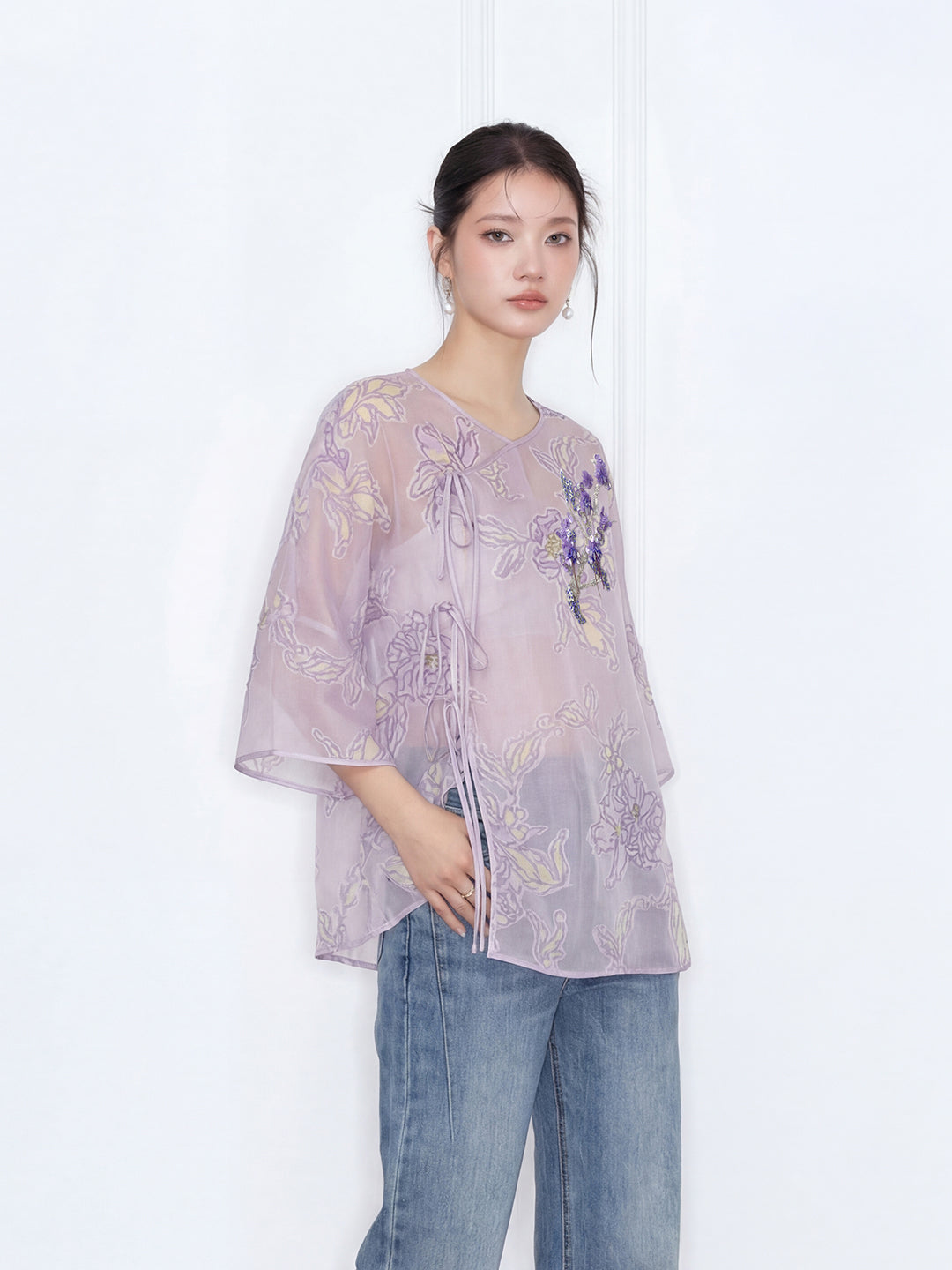 MUKZIN "Capsule Collection" New Chinese Style Embroidered Changyi Mulberry Silk Shirt