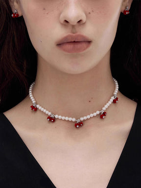 MUKTANK×SUN HUNTER Velvet Cherry Party Necklace