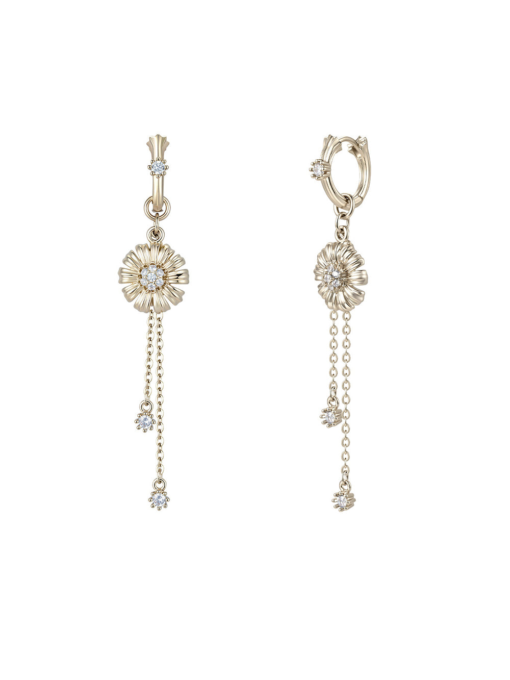 MUKTANK×SUN HUNTER Garden daisy tassel earrings
