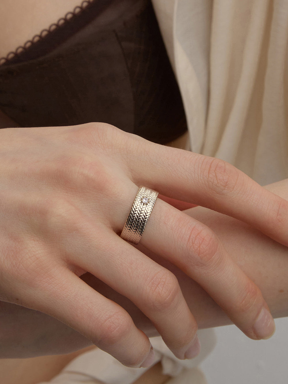 MUKTANK×SUN HUNTER Garden Woven Solitaire Ring
