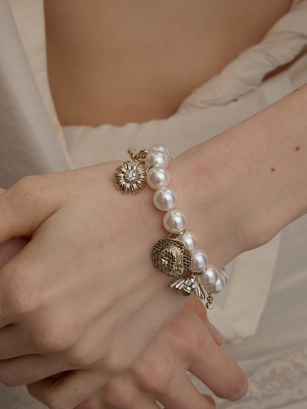 MUKTANK×SUN HUNTER Garden Stretch Pearl Bracelet