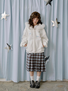 MUKTANK×LOUMUTAKU Angel Rabbit Terry Cloth Cardigan Sweatshirt