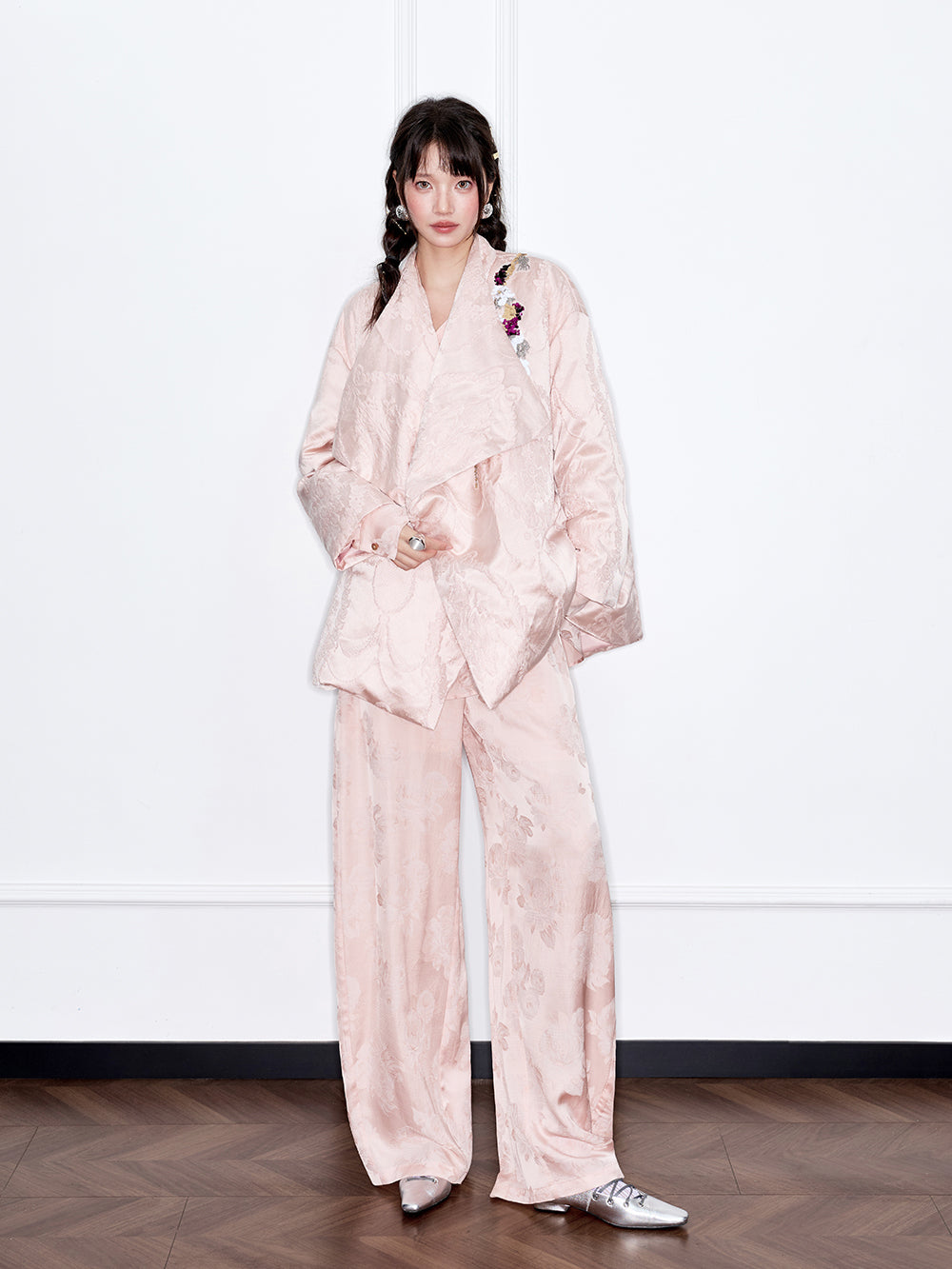 MUKZIN“The Sequence of Deer's Call”New Chinese Style Jacquard Loose Down Jacket