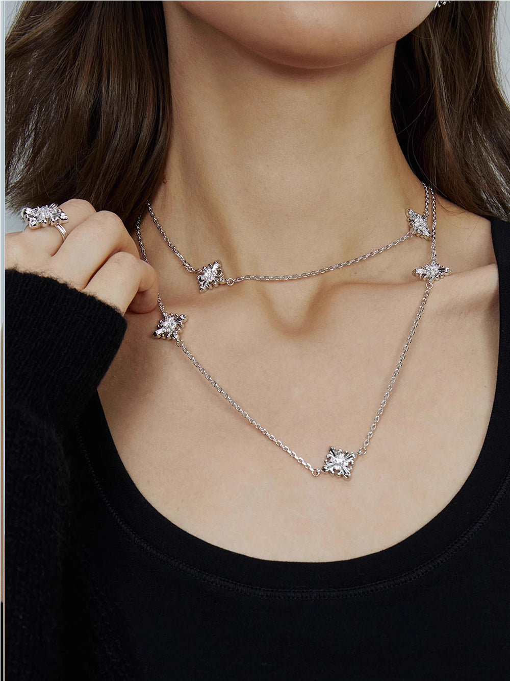 MUKTANK×SUN HUNTER Long Iris-themed Necklace