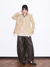 MUKZIN“Realm of Ethereal Mist”Women's Vintage Jacquard Baroque Contrast Blazer