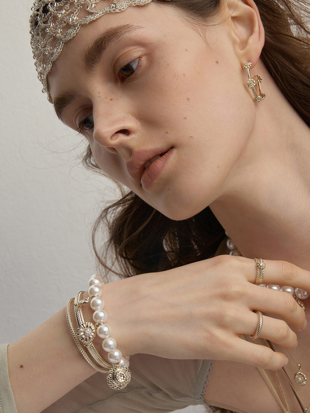 MUKTANK×SUN HUNTER Garden Stretch Pearl Bracelet