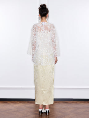 Mukzin "Ode To The New Summer"White Lace Embroidered Loose Top