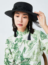 MUKTANK×CUUDICLAB New Chinese Style Flat-Top Straw Hat