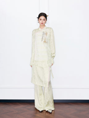 MUKZIN“Night Ballad of Chang'an”Wrap Layered Wide-Leg Pants | Tang Dynasty Inspired Satin Trousers (Copy)
