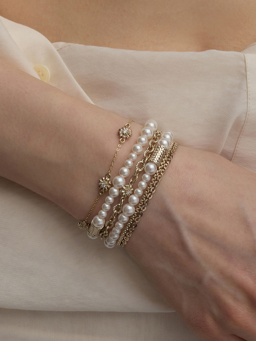 MUKTANK×SUN HUNTER Garden Daisy Layered Bracelet