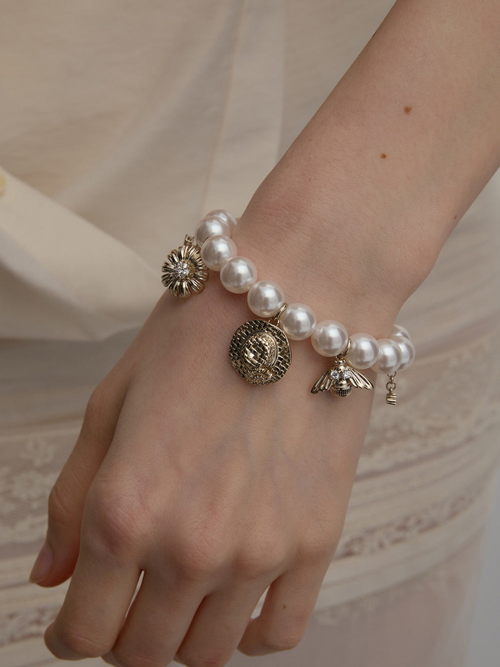 MUKTANK×SUN HUNTER Garden Stretch Pearl Bracelet