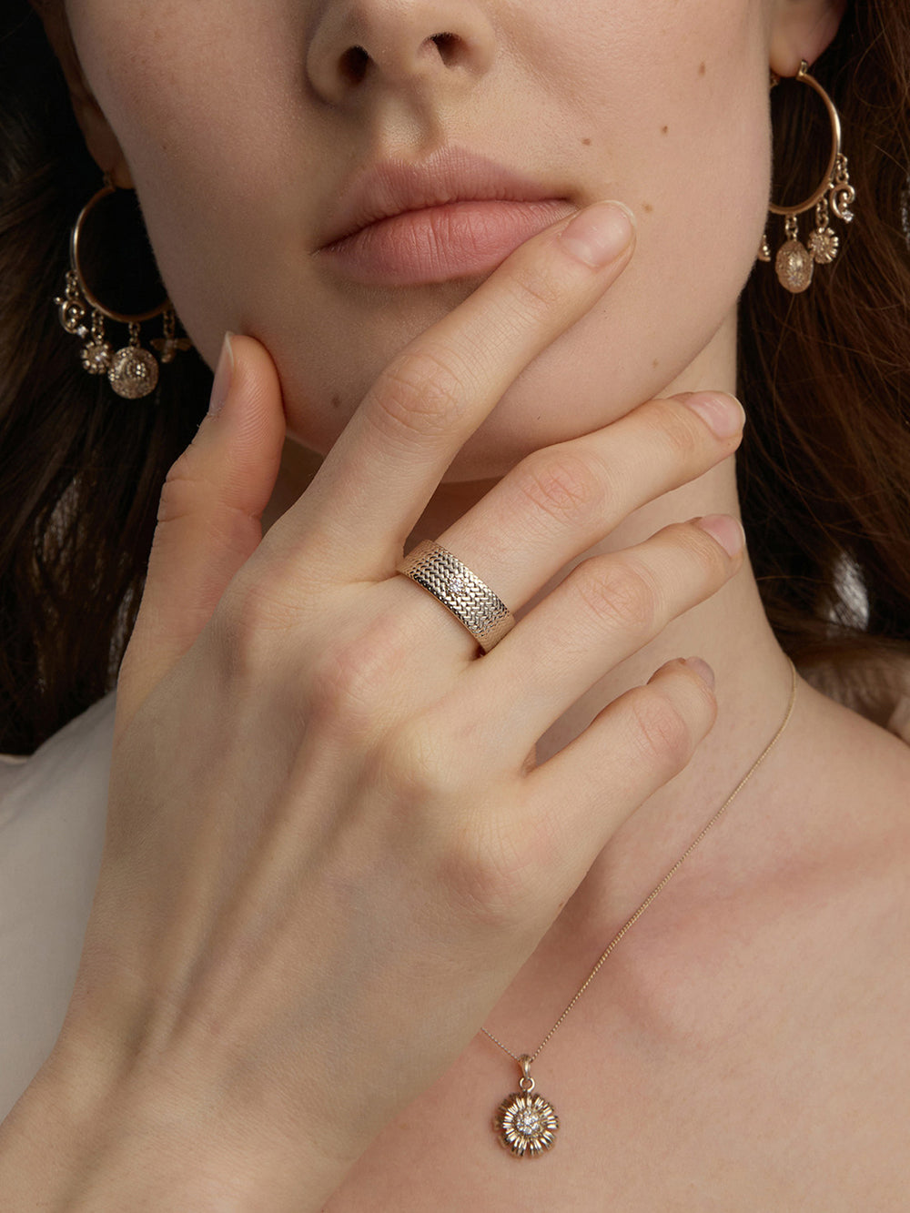 MUKTANK×SUN HUNTER Garden Woven Solitaire Ring