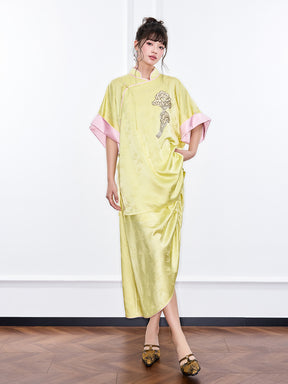 MUKZIN "Ode to the New Summer"Neo - Chinese Style Bamboo - Jacquard Half - Skirt