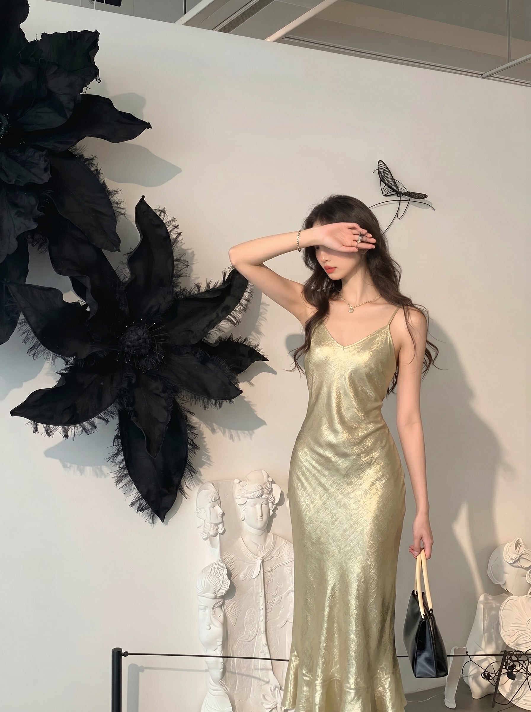 MUKZIN×"Capsule Collection" Modern Chinese Sheer Layering Slip Dress