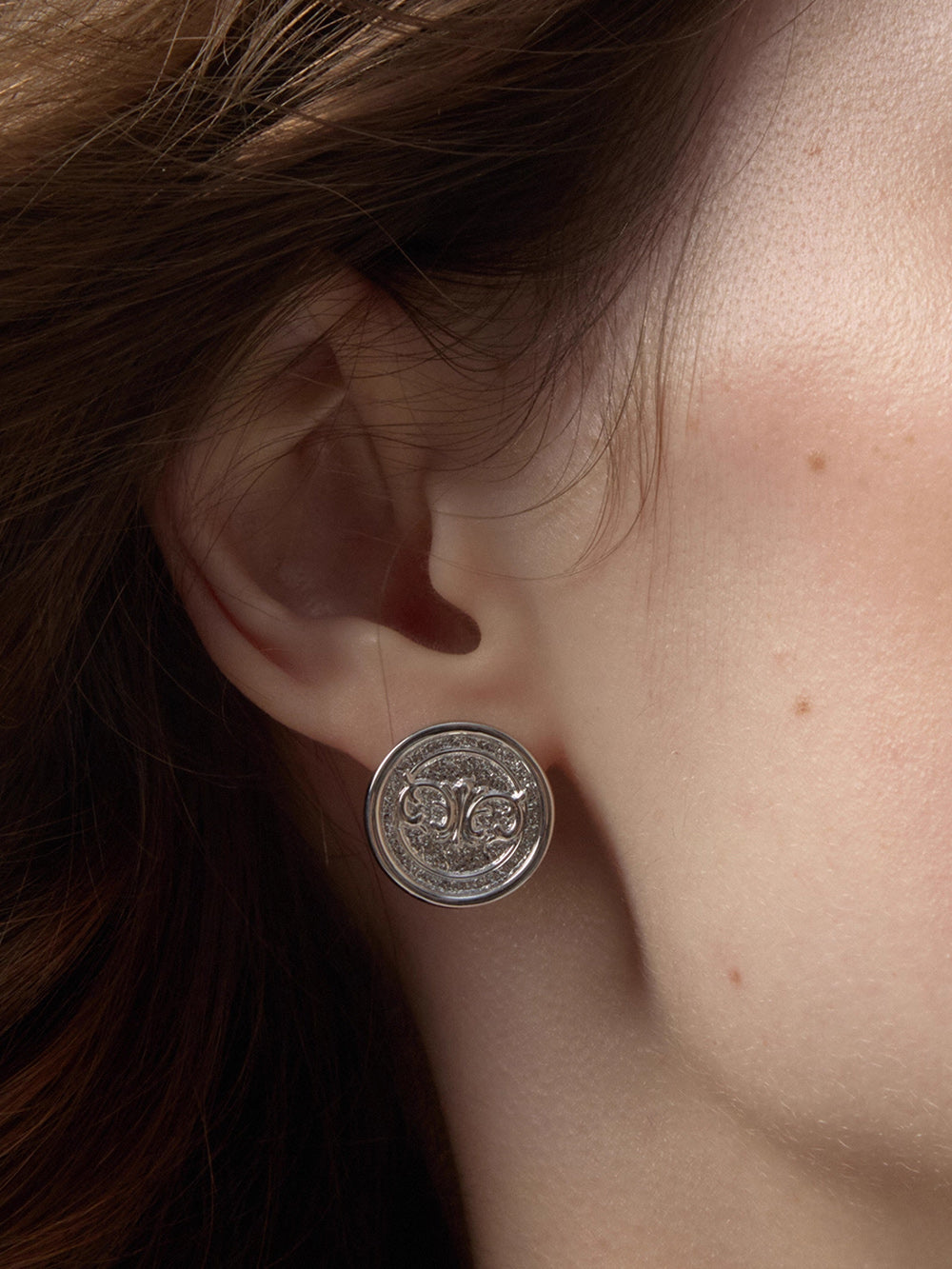 MUKTANK×SUN HUNTER Iris Coin Stud Earrings