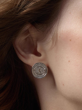 MUKTANK×SUN HUNTER Iris Coin Stud Earrings