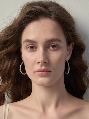 MUKTANK×SUN HUNTER Large-Sized Brushed Huggie Earrings