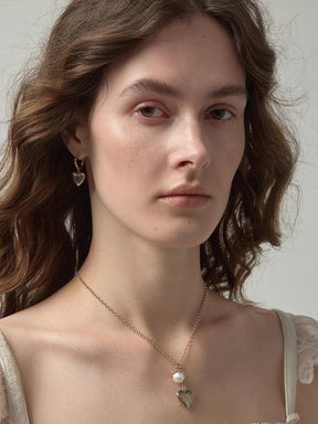 MUKTANK×SUN HUNTER Carved Heart Pearl Necklace