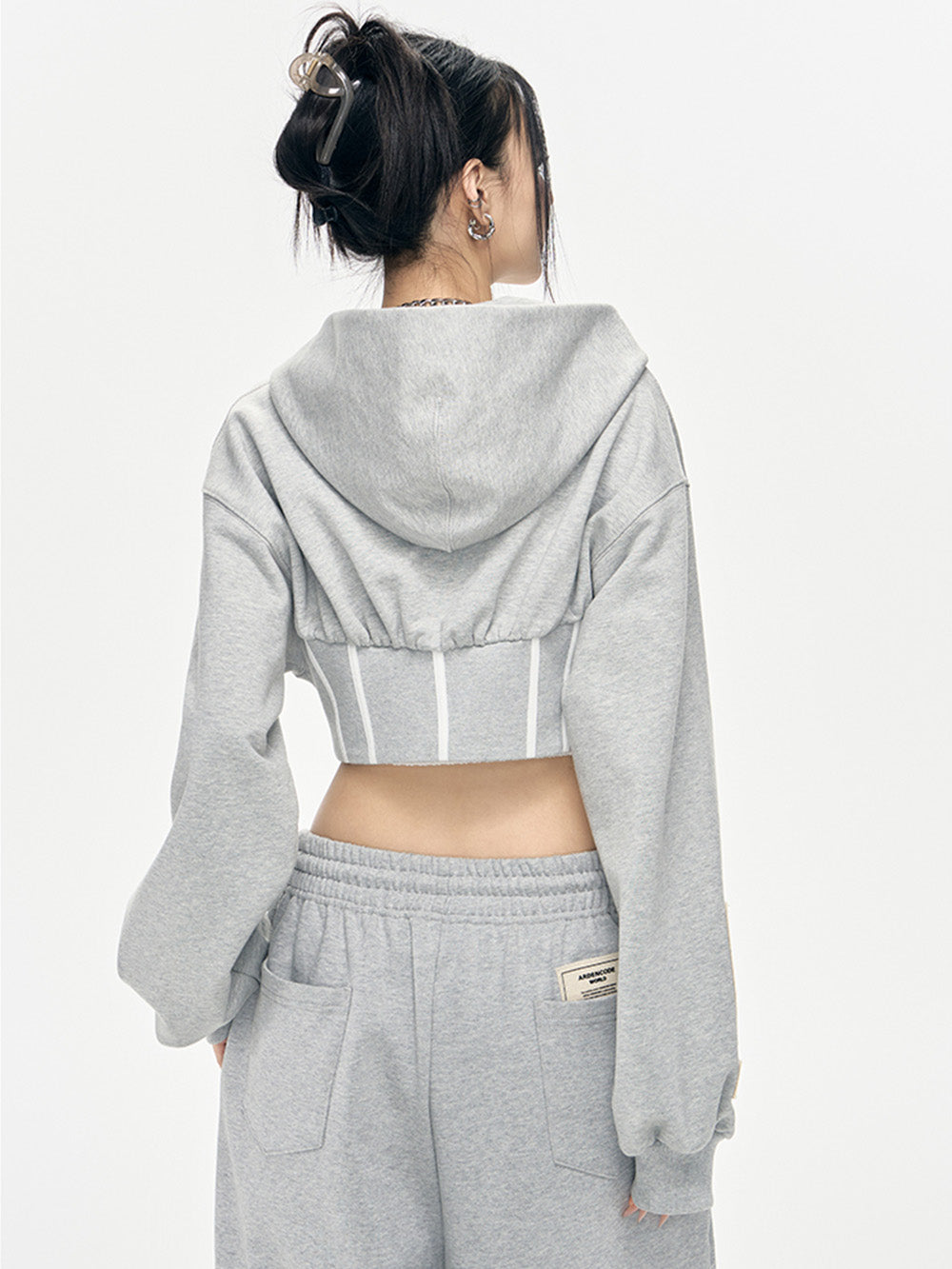 MUKTANK × ARDENCODE Women's Long - sleeved Sports Hooded Sweatshirt Coat