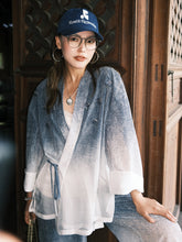 MUKZIN“Capsule Collection”Gradient color V-neck lightweight shirt