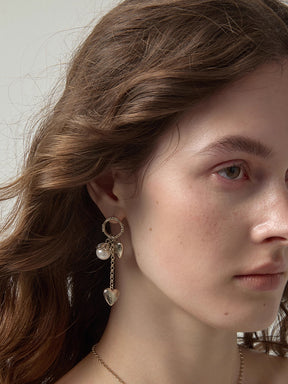 MUKTANK×SUN HUNTER Intricate Heart Faux Pearl Earrings