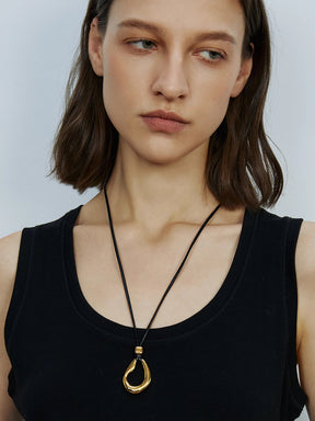 MUKTANK×SUN HUNTER Irregular Leather Rope Long Chain