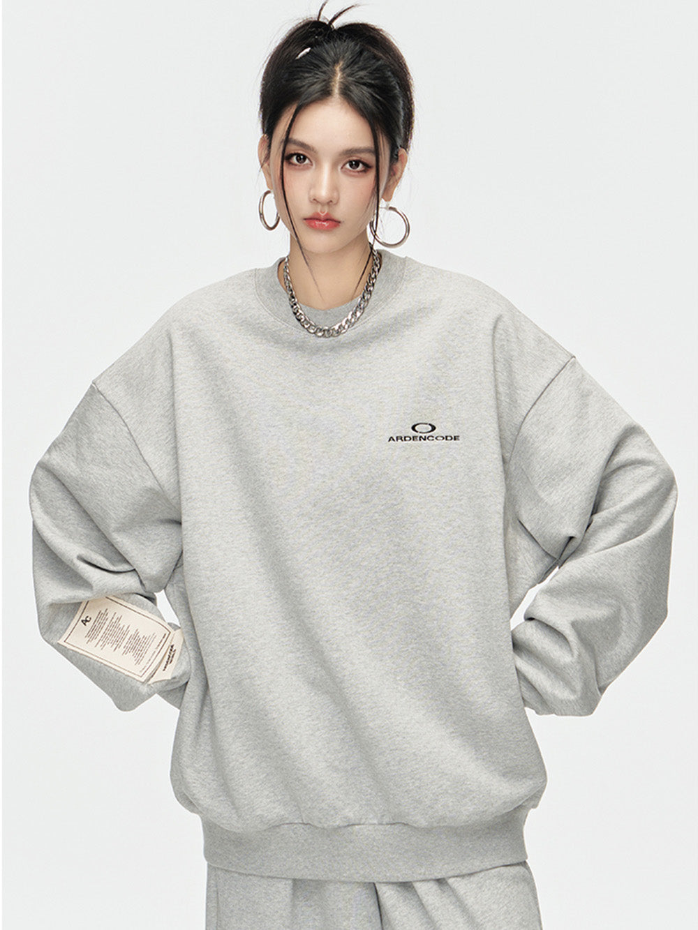 MUKTANK × ARDENCODE Loose Crew Neck Long-sleeved Sweatshirt