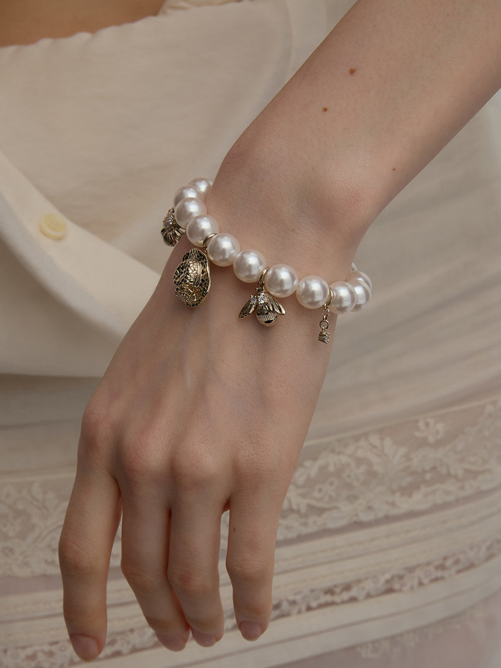 MUKTANK×SUN HUNTER Garden Stretch Pearl Bracelet
