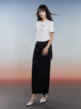 MUKZIN Black Slit Pleated Slim Skirt