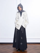 MUKZIN Linglong“Cloud River” Embroidered Sheen Asymmetrical Blouse