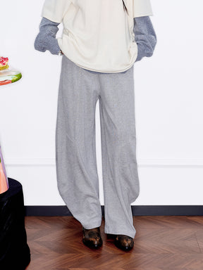 MUKZIN“Capsule Collection”Ribbed Fabric Slouchy Wide-Leg Pants