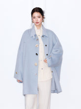 MUKZIN“The Sequence of Deer's Call”Oversized Light Blue Wool Blend Coat