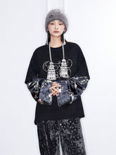 MUKZIN Linglong“Soft Armor”Round Neck Faux Two-Piece Sweatshirt