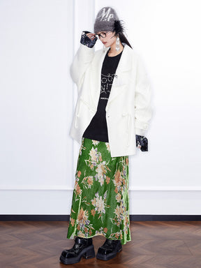 MUKZIN Linglong“Winter Snow”Heavyweight Reversible Wool Coat